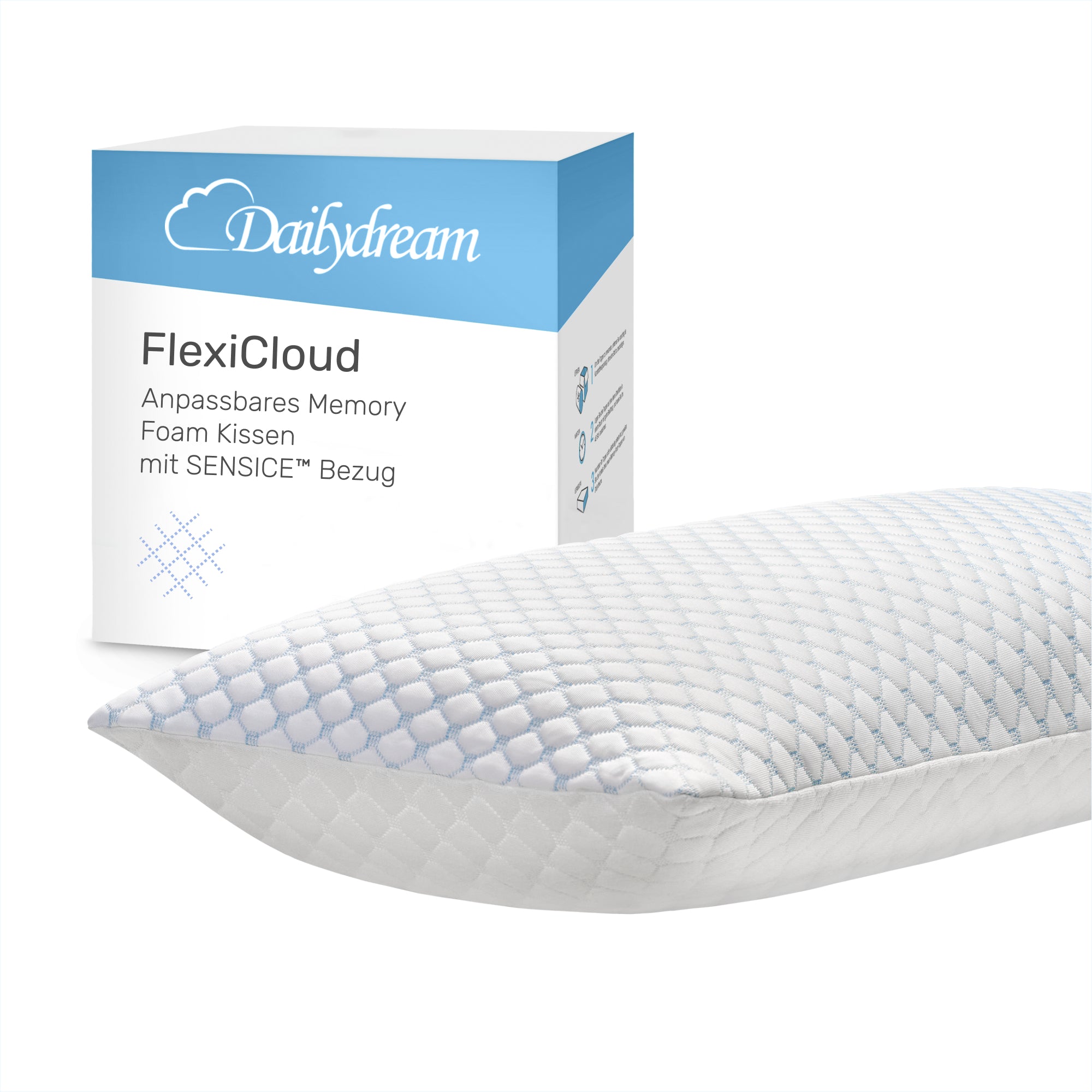 Nackenstützkissen FlexiCloud, 80x40cm, weiß