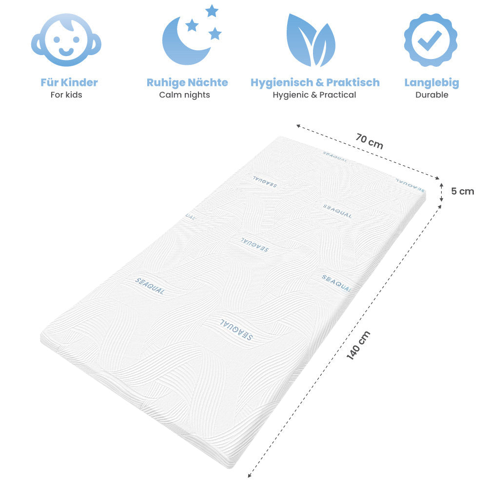 Dailydream viscoelastische Matratzenauflage “Model Kids M” mit Memory Foam Effekt, Edition “Clean Ocean”