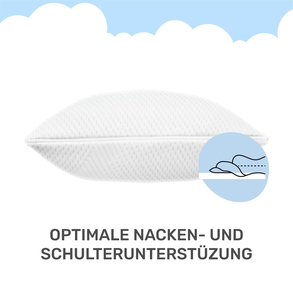 Ergonomisches Kissen SnuzzleCloud, 80x40x20 cm, Weiß