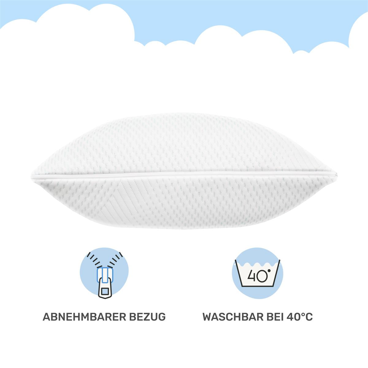 Ergonomisches Kissen SnuzzleCloud, 80x40x20 cm, Weiß
