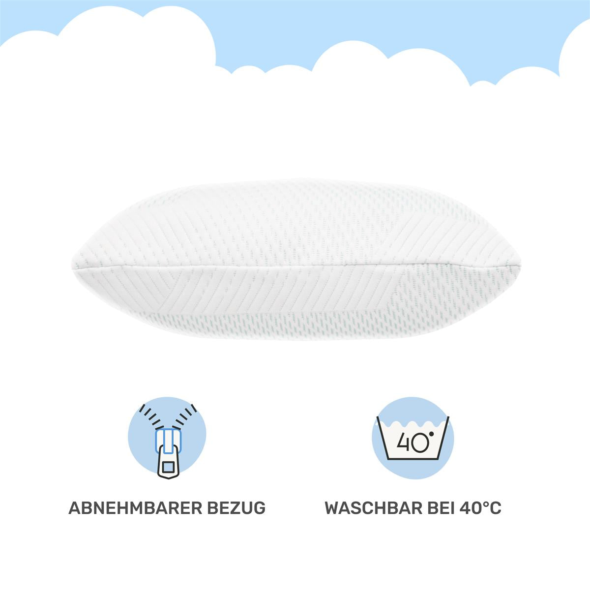 Ergonomisches Kissen SnuzzleCloud, 40x40x16 cm, Weiß