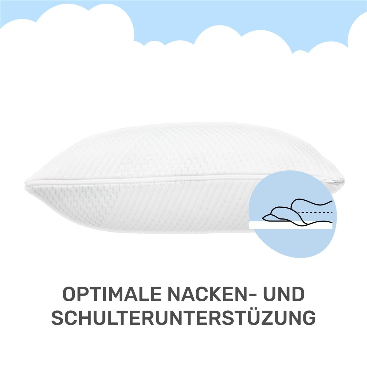 Ergonomisches Kissen SnuzzleCloud, 70x50x20 cm, Weiß