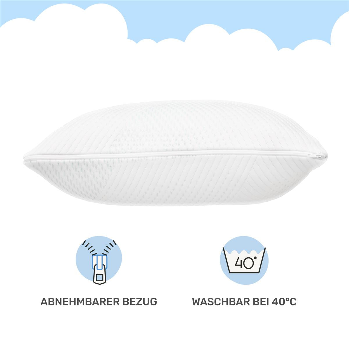 Ergonomisches Kissen SnuzzleCloud, 70x50x20 cm, Weiß