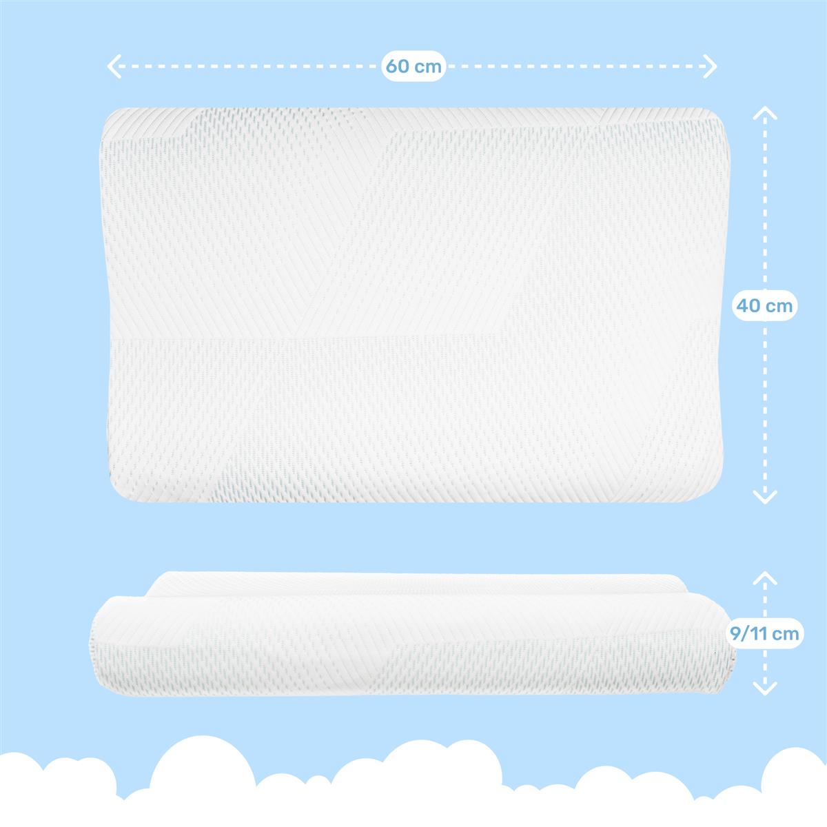 Ergonomisches Kissen SnuzzleCloud, 60x40x9/11 cm, Weiß