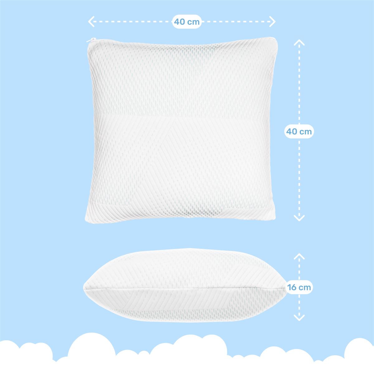 Ergonomisches Kissen SnuzzleCloud, 40x40x16 cm, Weiß